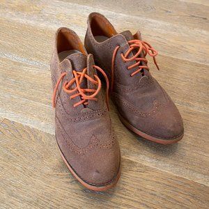 Cole Haan Women's Brown Suede Wingtip Oxfords